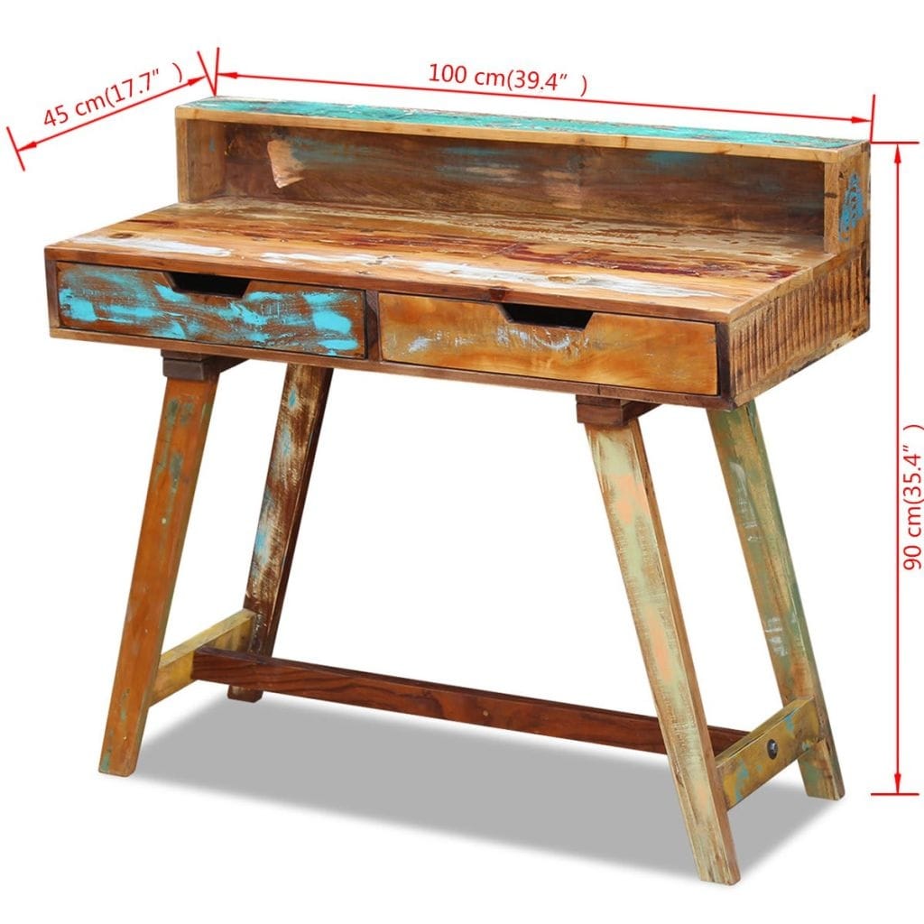 Shop Vidaxl Desk Solid Reclaimed Wood Overstock 18964710