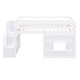 preview thumbnail 8 of 7, Twin Loft Bed with Storage Staircase & Window, White