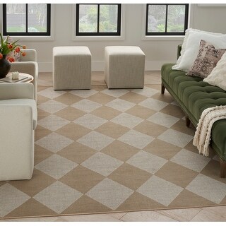 Nourison Washable Modern Jute Indoor Geometric Area Rug