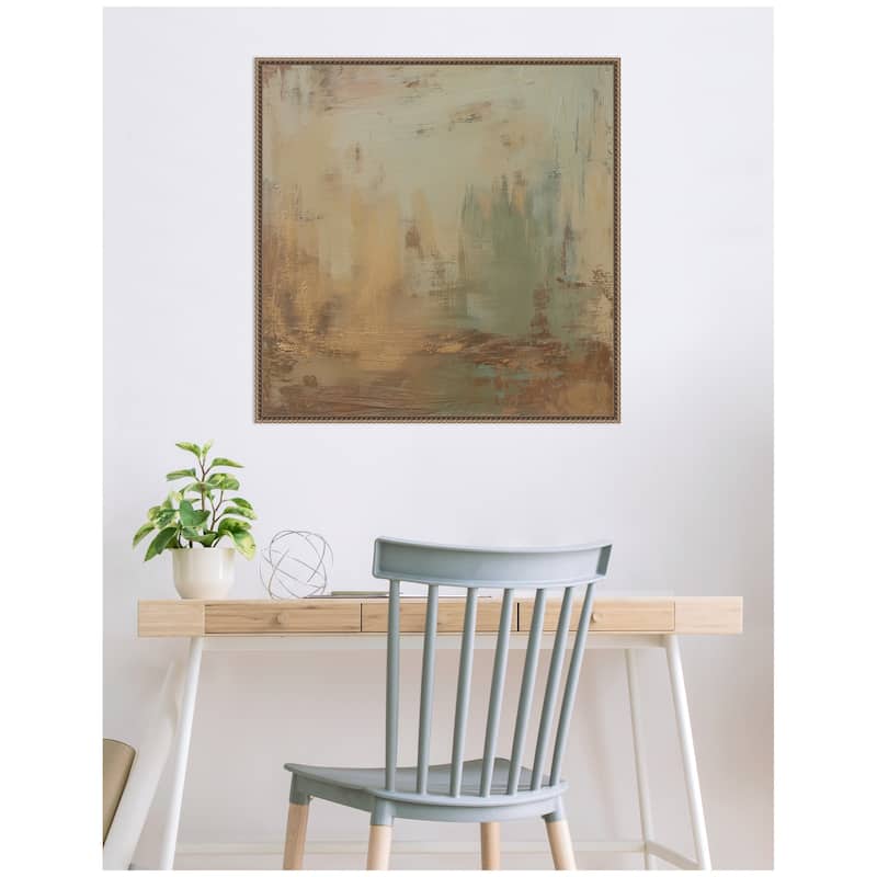 Kate and Laurel Sage Horizon No. 4 by Amy Lighthall Framed Canvas Wall Art Print