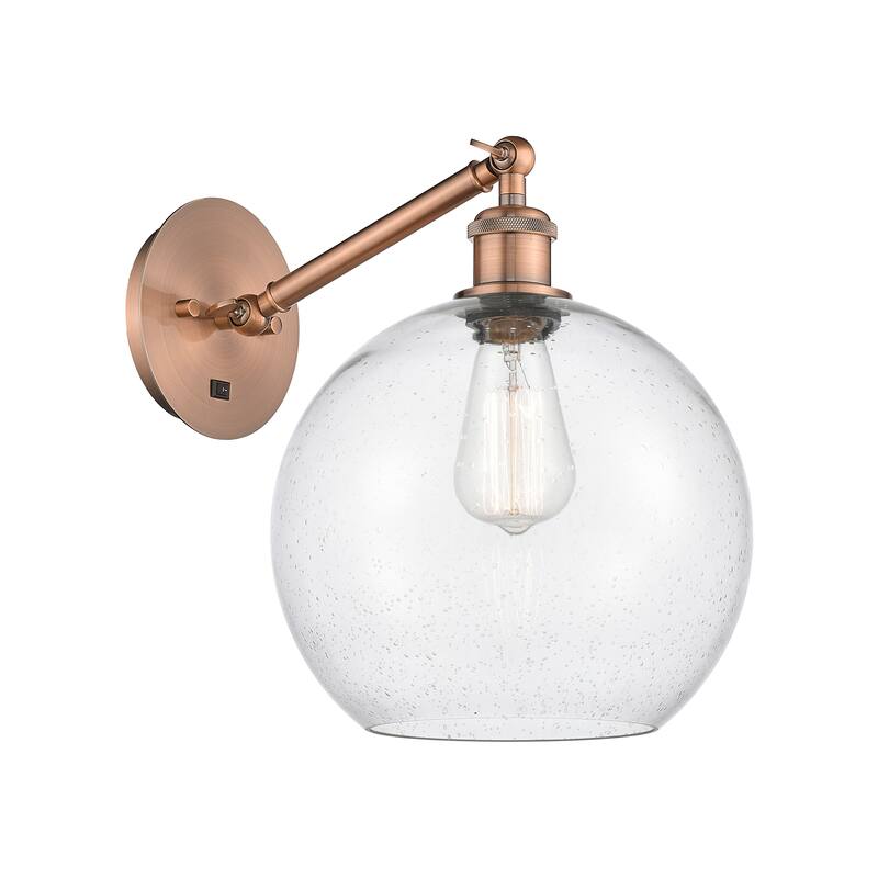 Innovations Lighting Endless Possibilities Ballston - Athens - 1 Light 10" Adjustable Sconce - Arm Adjusts Up and Down - Antique Copper/Seedy