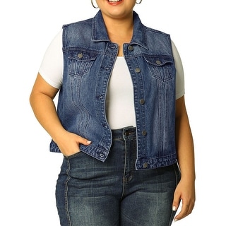 Plus denim vest clearance