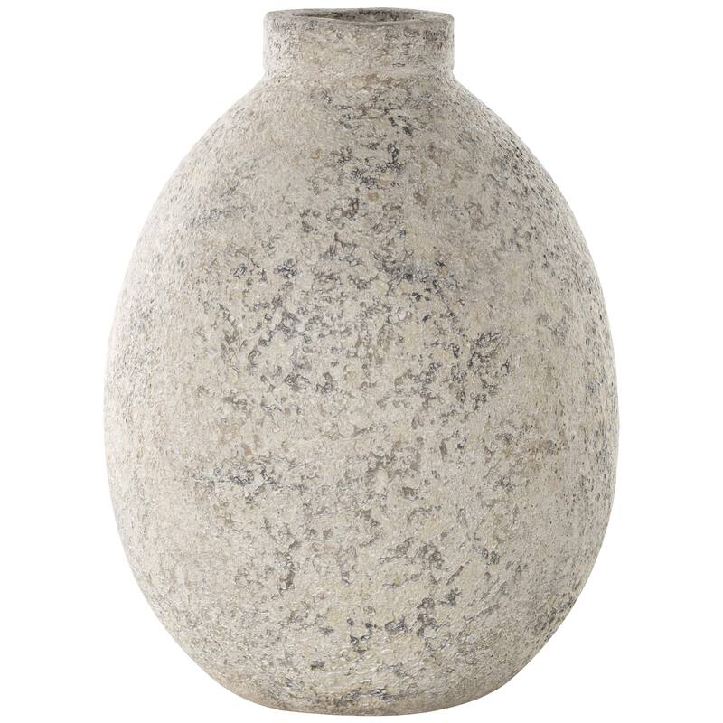 Ceramic Handmade Antique Style Textured Decorative Vase - Beige - Roche River Decor