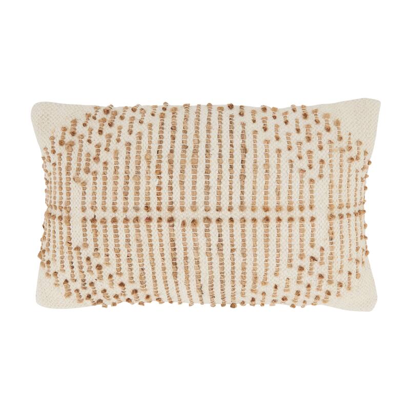 Woven Wonder Diamond Throw Pillow - 14"x20" - Polyester - Natural