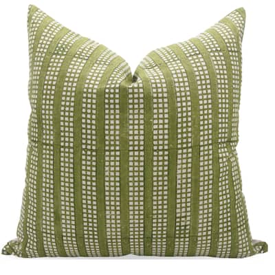 Fabdivine Linen Boho Block print pillow Cover
