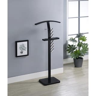 Rogers Metal Valet Stand with Shelf and Hooks Organizer - 20.5"W x 8"D x 39"H
