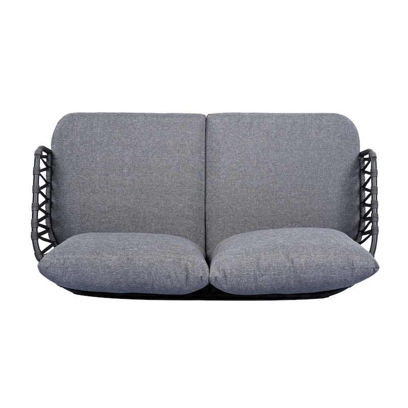 4-Piece Outdoor Patio Furniture Set, All Weather Sectional Furniture Set with Woven Rope Chairs and Coffee Table