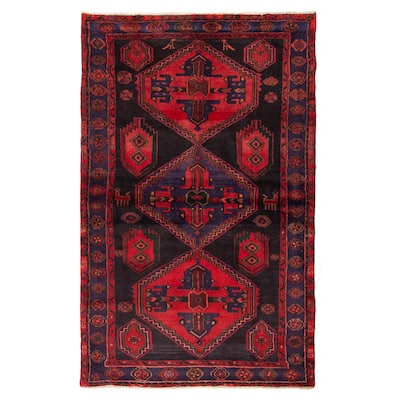 ECARPETGALLERY Hand-knotted Anadol Black Wool Rug - 4'4 x 6'10
