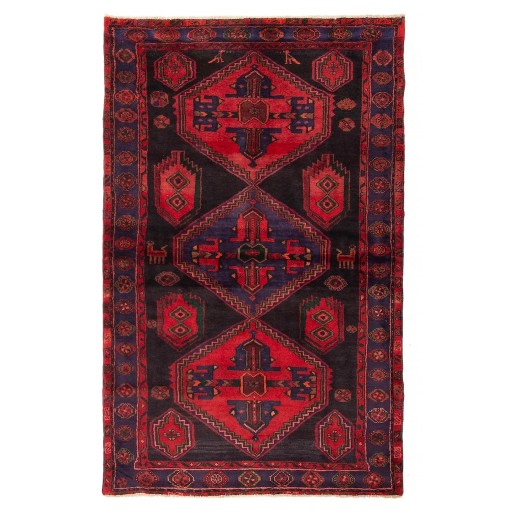 ECARPETGALLERY Hand-knotted Anadol Black Wool Rug - 4'4 x 6'10