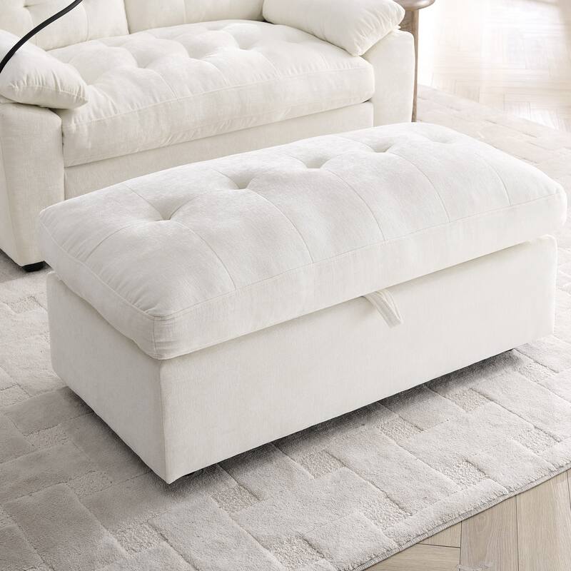 Double Recliner Chair with Adjustable Backrest, Storage Ottoman, USB Port & Phone Stand