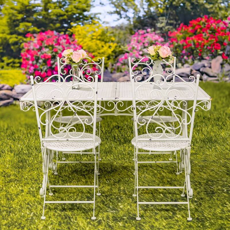 Five-Piece Metal Dining Set "Solebury" - 51.18" L x 33.07" W x 29.92" H