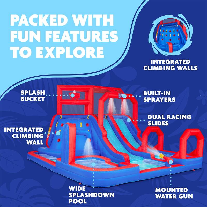 Sunny & Fun Mega Climb N' Go Inflatable Water Slide Park