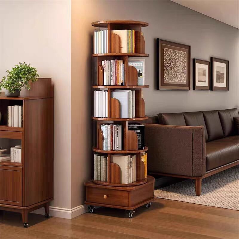 Rotating Bookshelf, 360 Display Corner Bookshelf, 6 Tier Bookcase