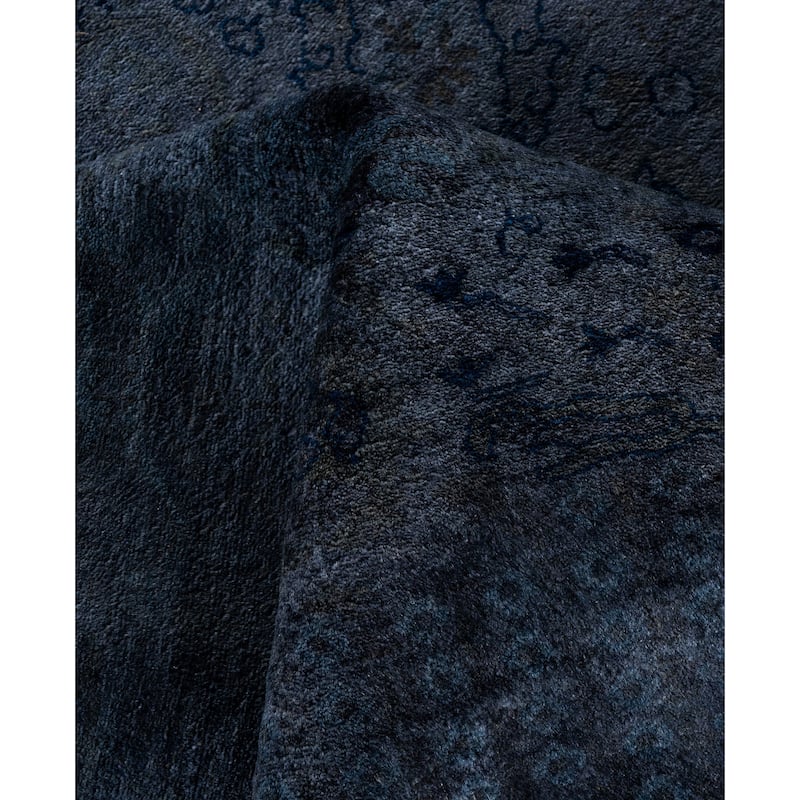 Overdyed One-of-a-Kind Hand-Knotted Area Rug - Black - 8' 1" x 10' 3"