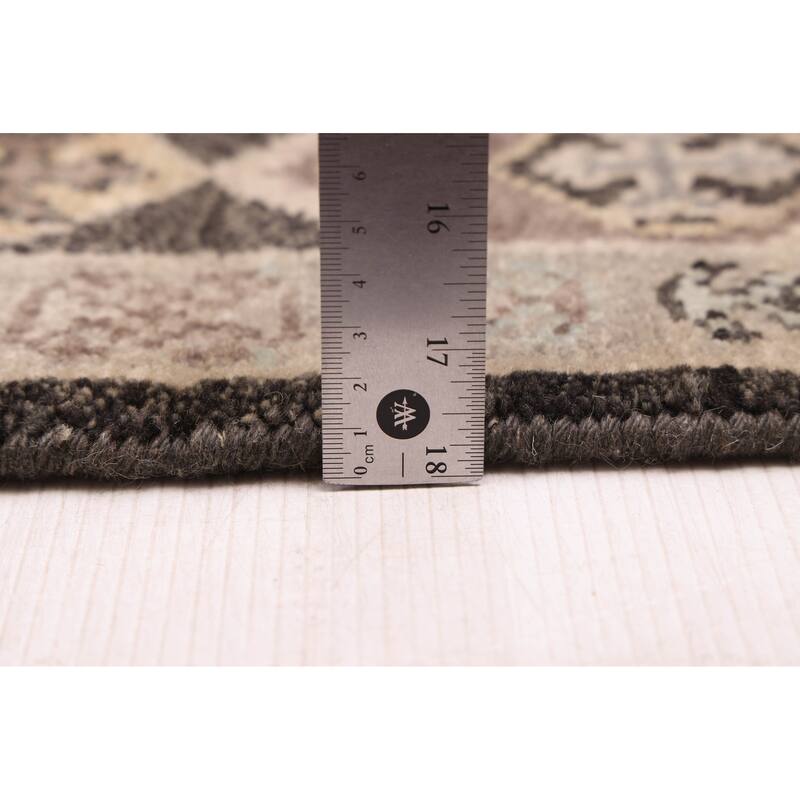 ECARPETGALLERY Hand-knotted Finest Agra Jaipur Grey Wool Rug - 2'5 x 7'10