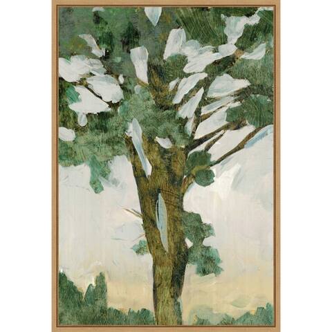 Green Tree Line I by PI Gallerie Framed Canvas Art
