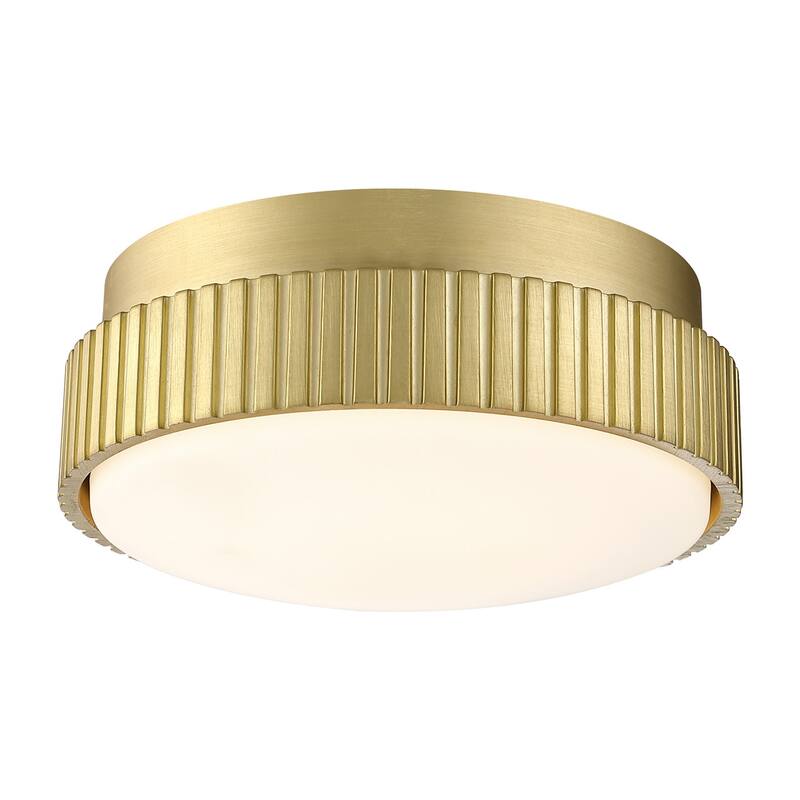 Kute Ceiling Fan Knurled Correlated Color Temperature (CCT) Select LED Light Kit - Brushed Satin Brass