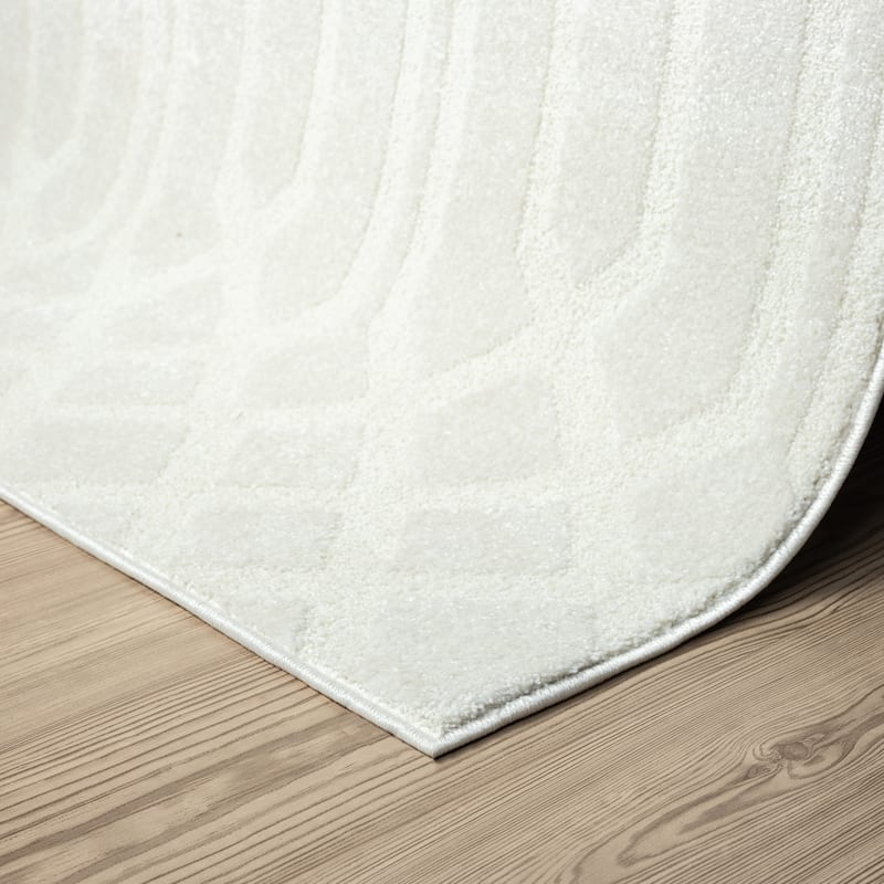 Abani Cozy COZ100A Modern Geometric Cream Neutral Diamond Pattern Area Rug