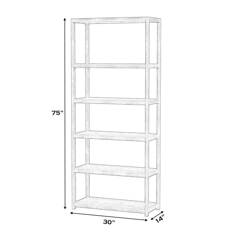Lark 5 Tier 30"W x 75"H Wood Etagere Bookcase