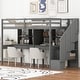 preview thumbnail 20 of 36, Twin Size Solid Wood Loft Bed with Storage Staircase, Desks, and Shelves Gray