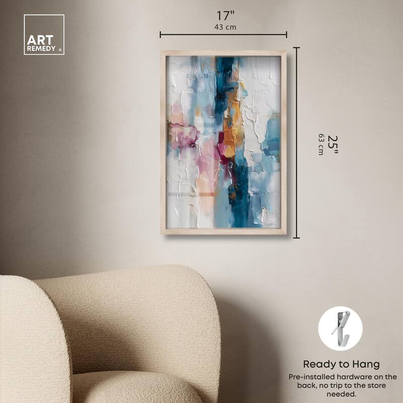 Petal Pink and Ocean Blue II Shadowbox by Art Remedy