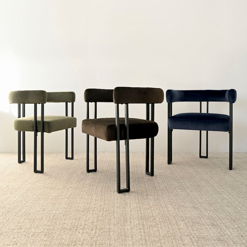Upholstered Velvet Armchair (Set of 2)