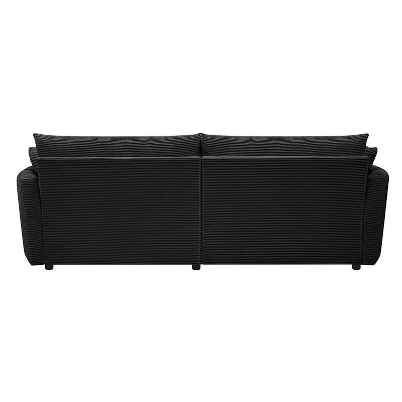 102.3" Oversized Double Chaise Lounge Sofa, Corduroy Upholstered Sleeper Sofa Bed 2 Seat Sofa Loveseat with USB Ports