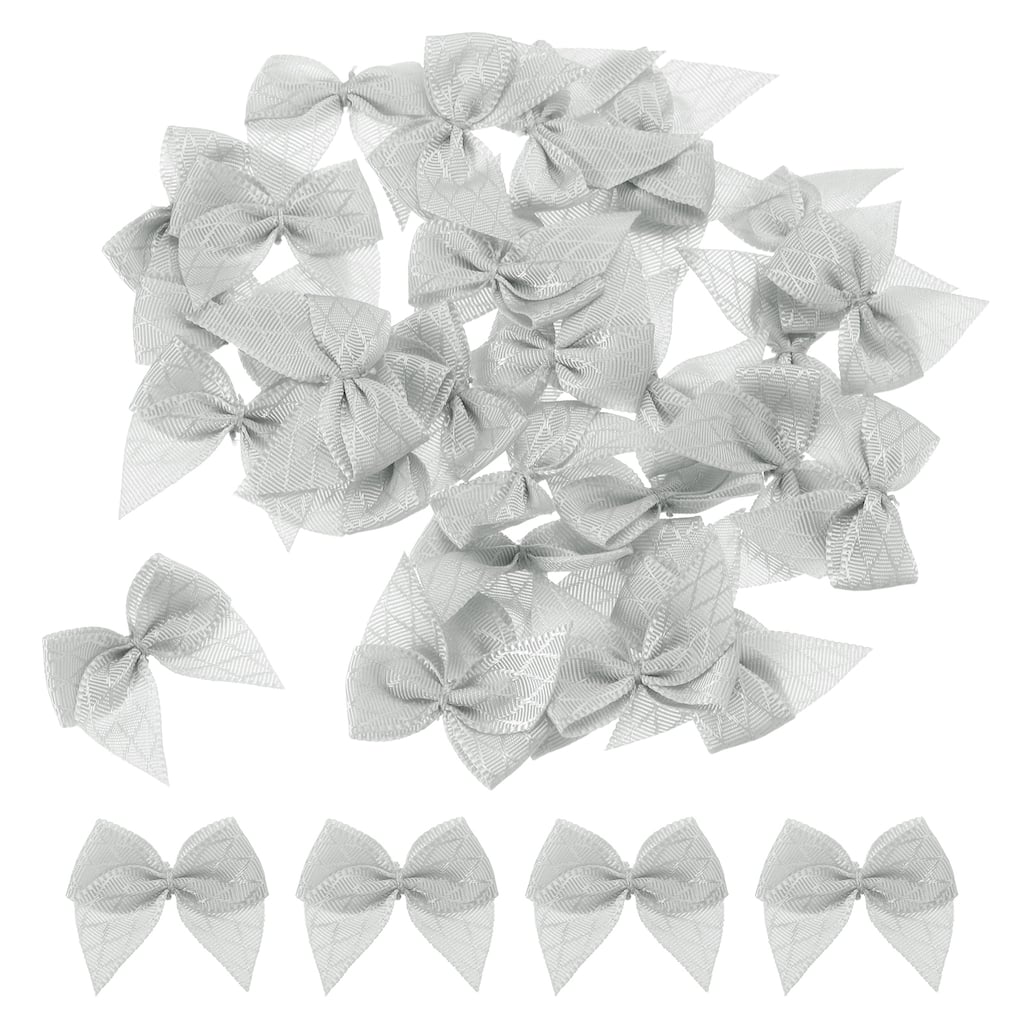 50Pcs Mini Ribbon Bow 1.2" Mini Fabric Satin Craft DIY