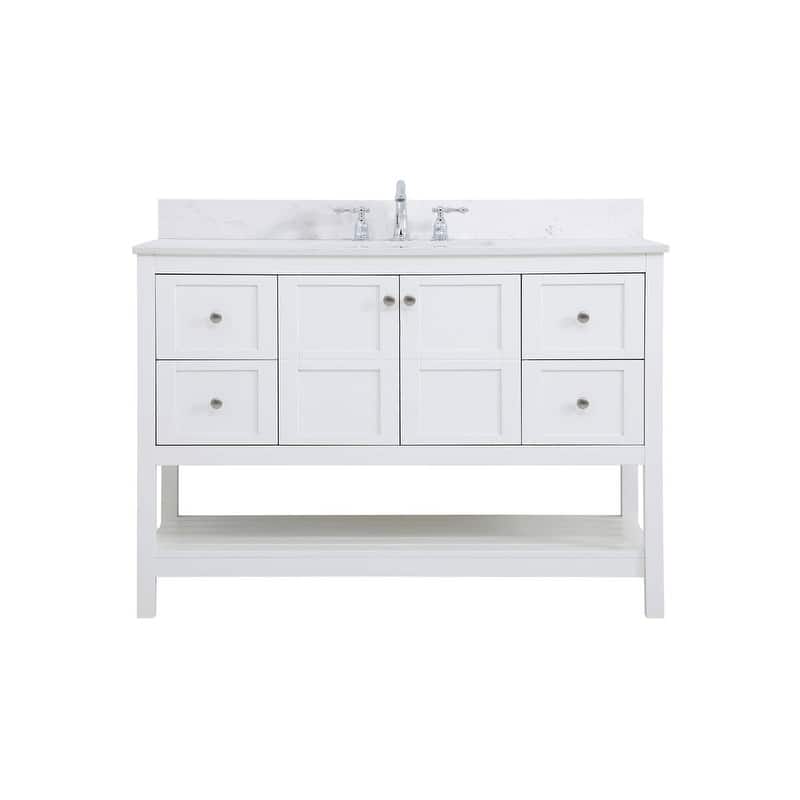 Elegant Lighting VF16448-BS Theo 48" Free Standing Single Basin Vanity - White
