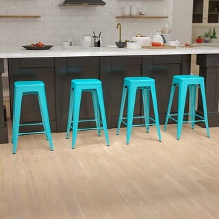 Metal 30-inch High Indoor Stackable Bar Stool (Set of 4) - Bed Bath ...