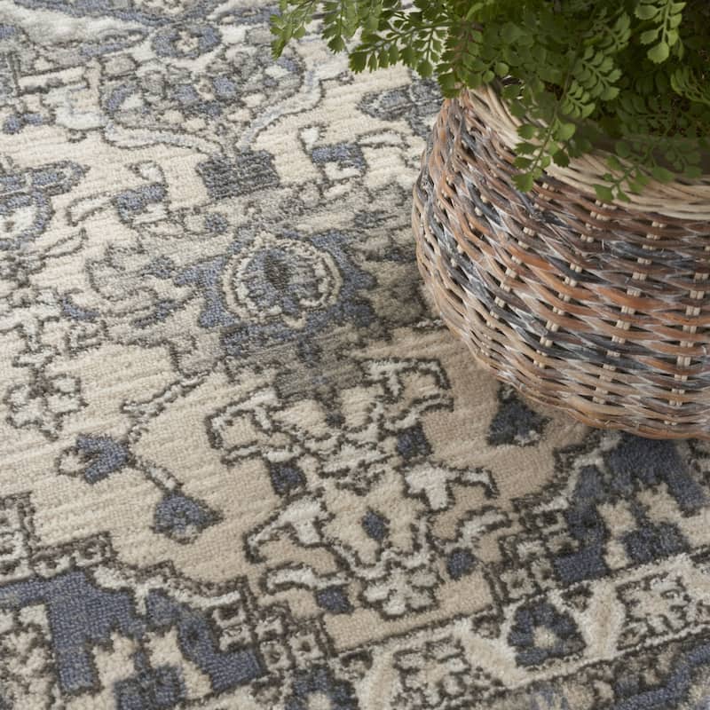 Power Loomed Floral Traditional Durable Area Rug - 142' X '106' X '0.32