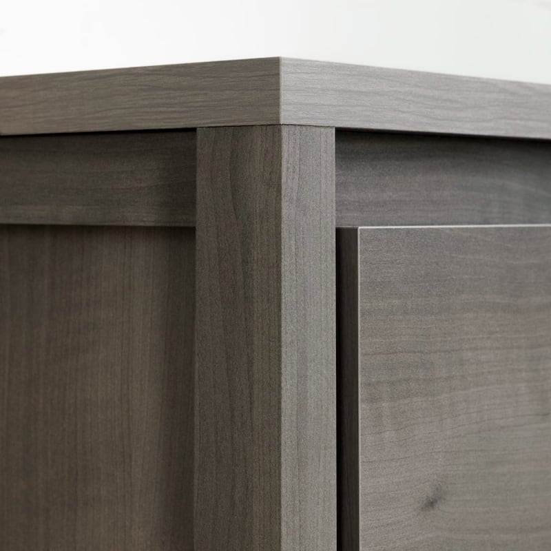 Modern 2 Drawer Nightstand Cubby Storage Shelf