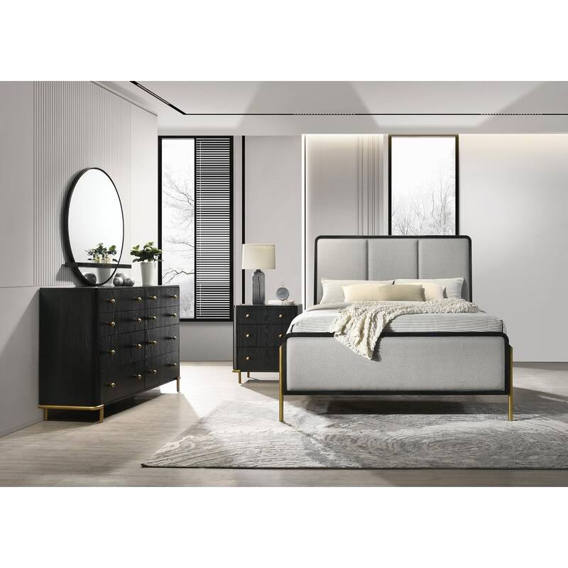 Anser Black and Grey 4-piece Bedroom Set - Queen