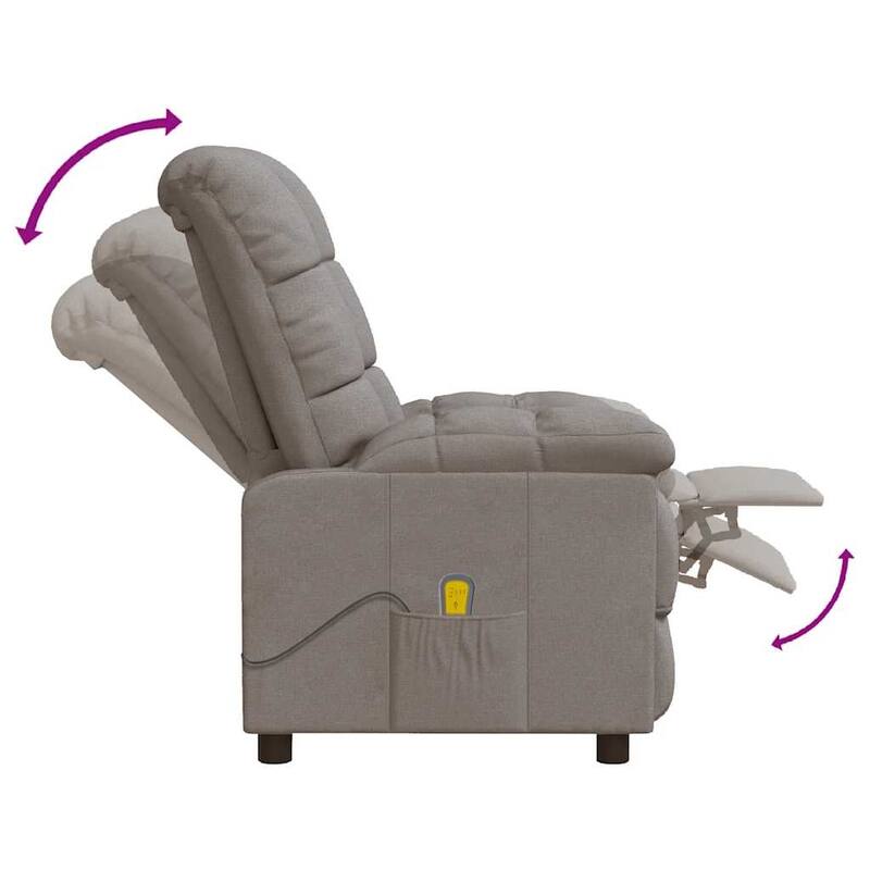 vidaXL Massage Recliner Electric Massaging Recliner Chair for Elderly Fabric - 29.1" x 39" x 40.2"
