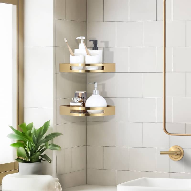 WOWOW Two Piece Stainless Steel Modern Wall Mounted Storage Basket - N/A