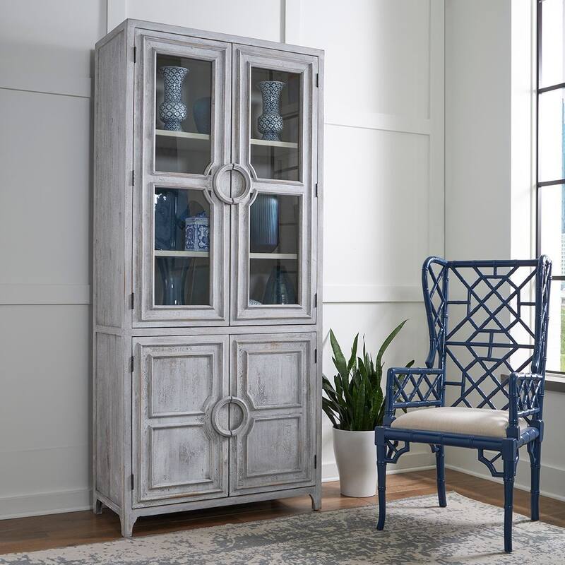 Regency Wingback Mahogany Dining Chair, Blue