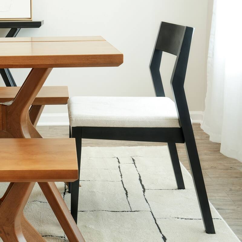 Plank and Beam Modern Solid Wood Upholstered Cushion Dining Chair - Set of 2