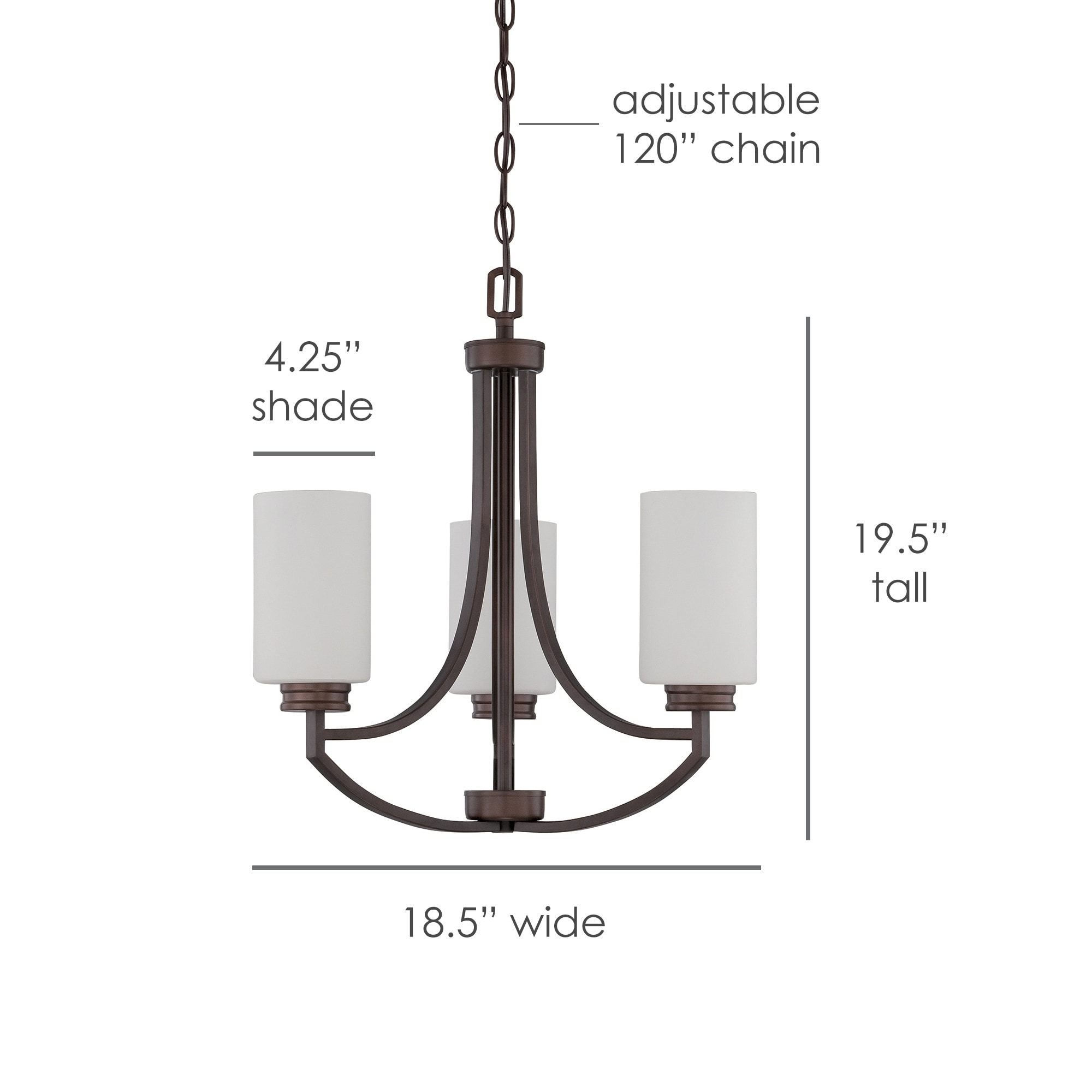 Dalton Chandelier, Metal Ceiling Light Fixture with Opal - Picture 7 of 15