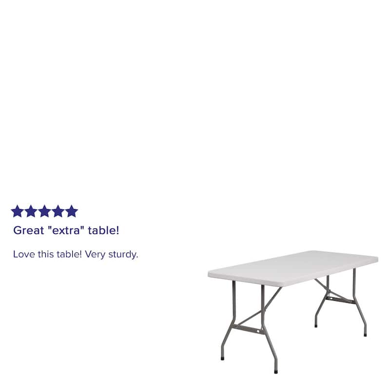 30"W x 60"D White Plastic Folding Indoor-Outdoor Training Table