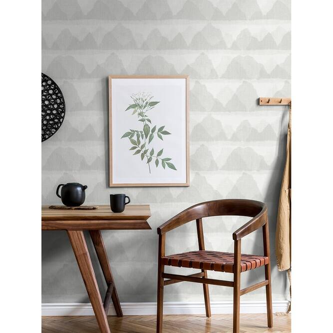 NuWallpaper Grey Mountain Peak Peel & Stick String Wallpaper - 216in x 20.5in x 0.025in