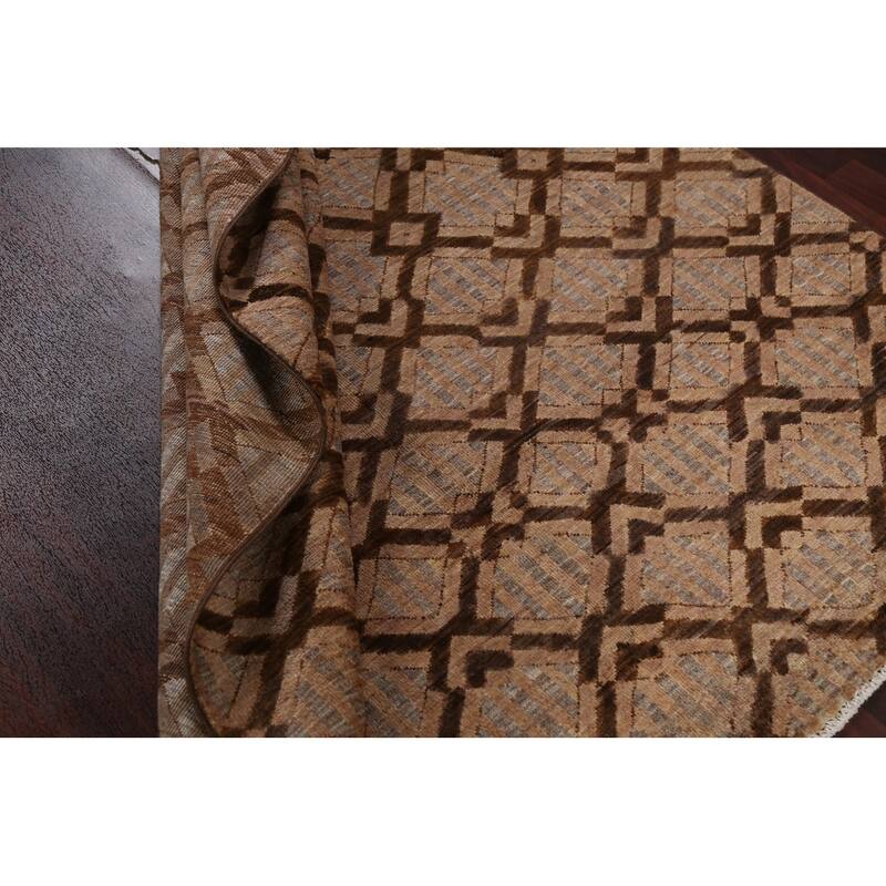Geometric Gabbeh Kashkoli Oriental Area Rug Wool Hand-knotted Carpet - 5'7" x 7'9"