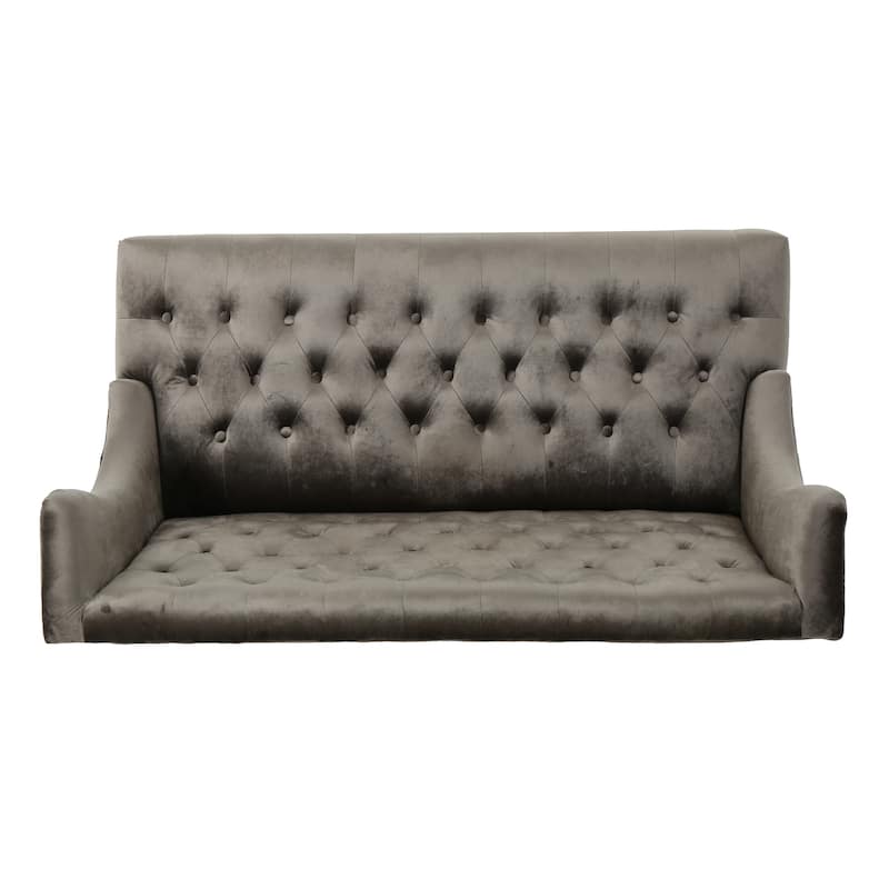 Velvet Button Tufted High Wingback Loveseat Sofa