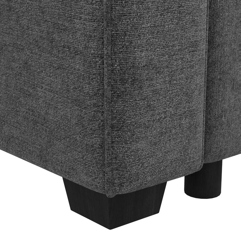 129.5" Sectional Sleeper Sofa with Pull-Out Bed Modern L-Shape Couch Bed