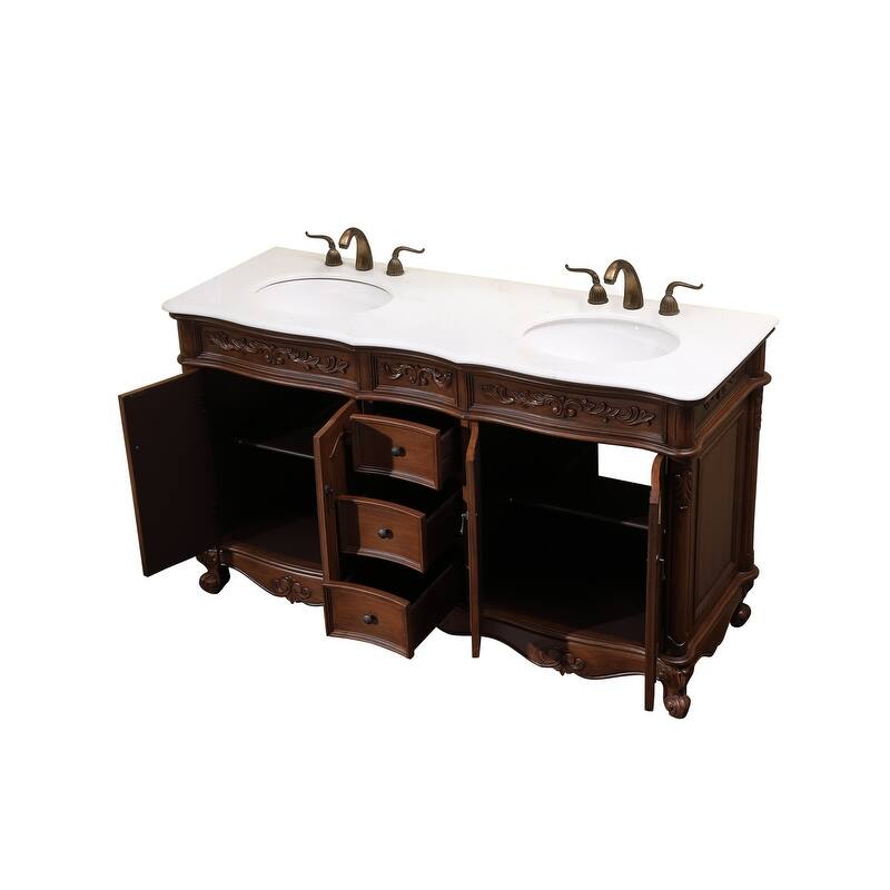 60" Double Bathroom Vanity Sink
