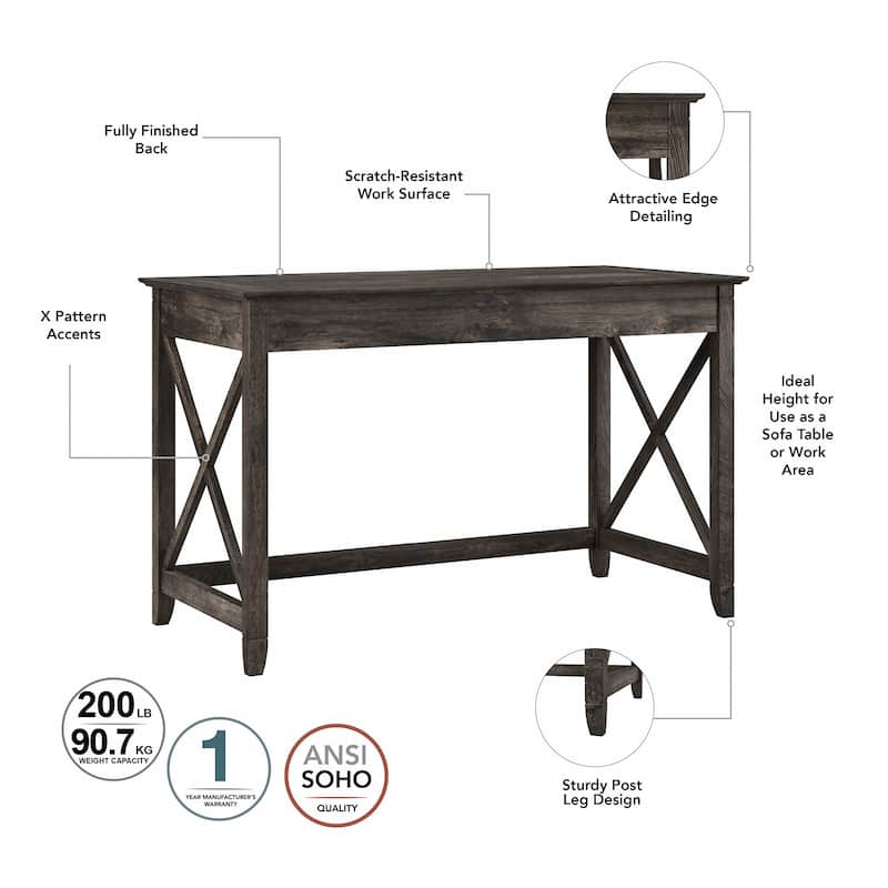 Key West 48W Writing Desk with Cabinet and Bookcase by Bush Furniture
