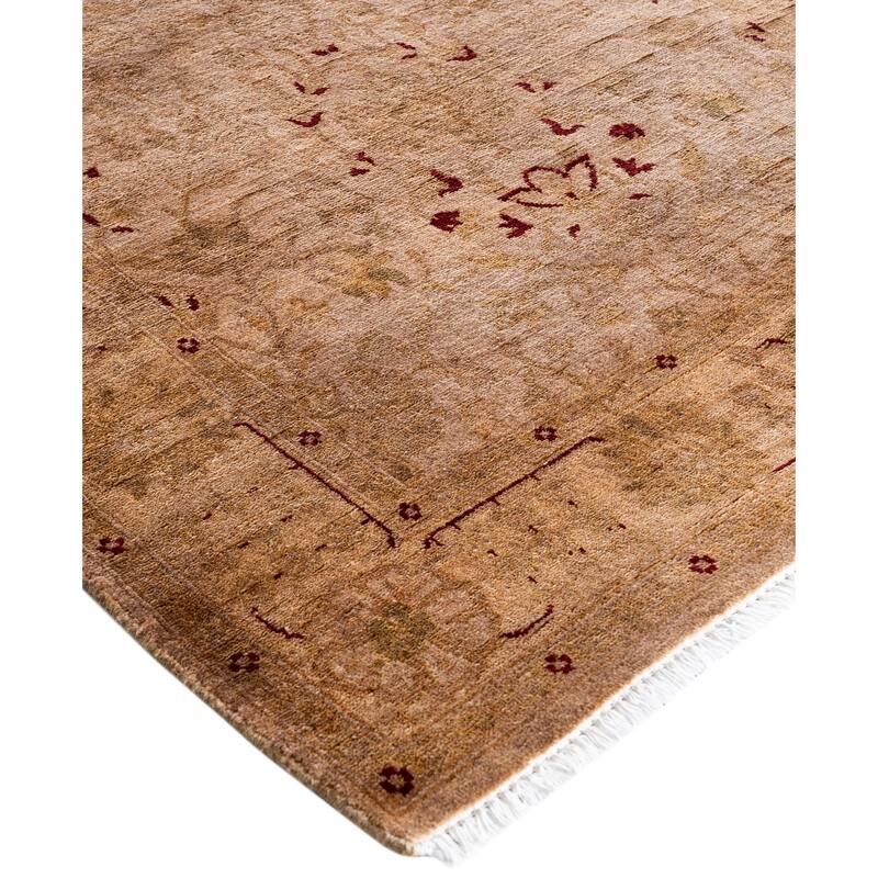 Overdyed One-of-a-Kind Hand-Knotted Runner Rug - Beige - 3' 0" x 14' 1"