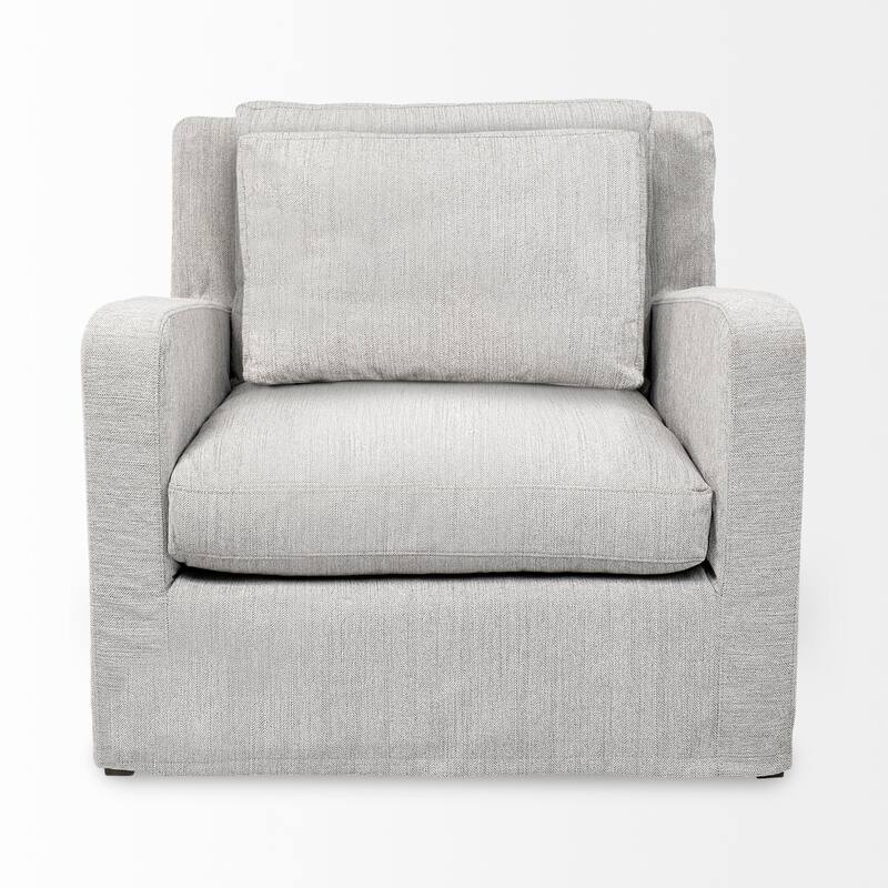 Denly III Beige Slipcover Upholstered Arm Chair