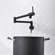 preview thumbnail 2 of 3, Brass Folding Faucet Wall Mount Kitchen Faucet Two Handles Black