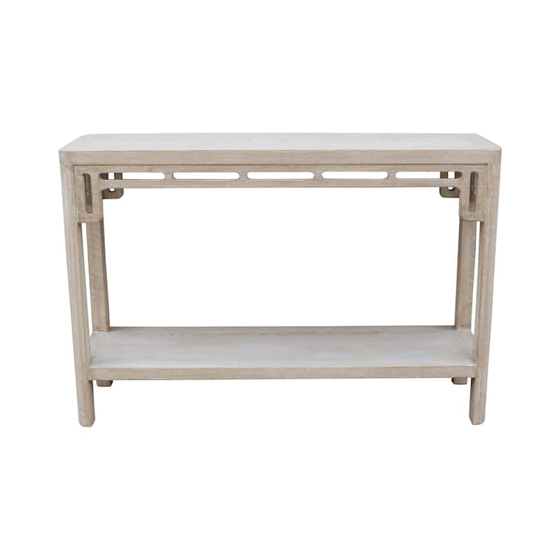Artissance 47 in. Wide Weathered Whitewash Finish Reclaimed Wood Peking Ming Arch Console Table Small