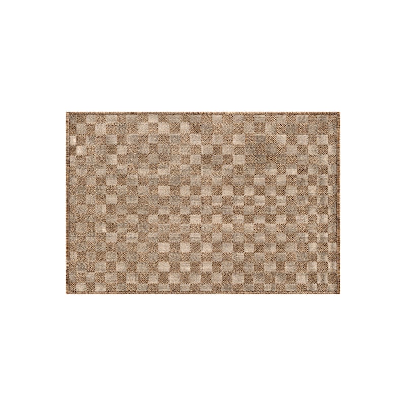 World Rug Gallery Checkered Indoor/Outdoor Flat Woven Area Rug